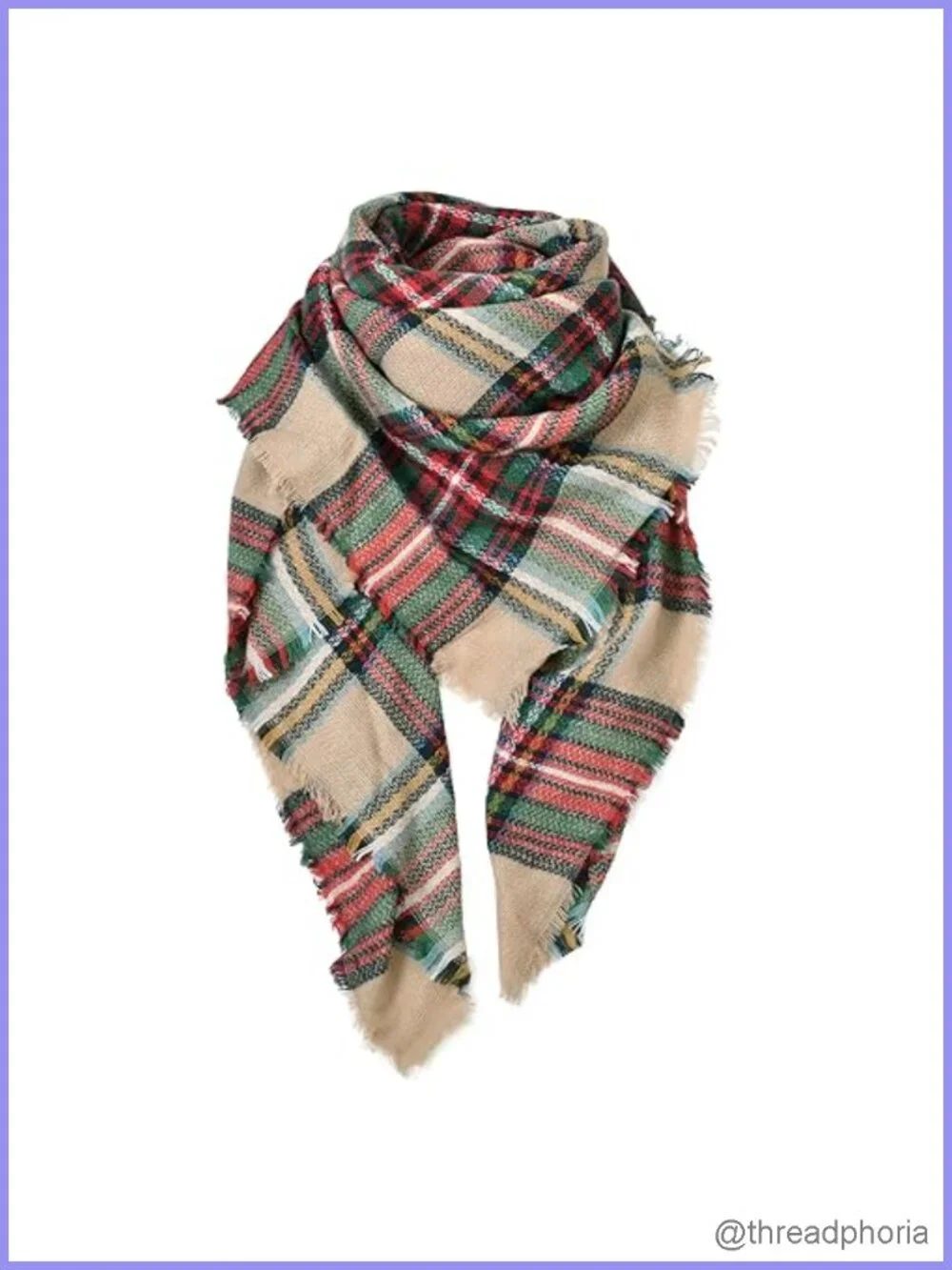Oversized Plaid Blanket Scarf for Women Soft Chunky Warm Winter Wrap Shawl